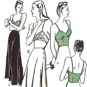 1940's Pattern, Women's Bra & Petticoat Lingerie - Bust 32" (81.3cm)