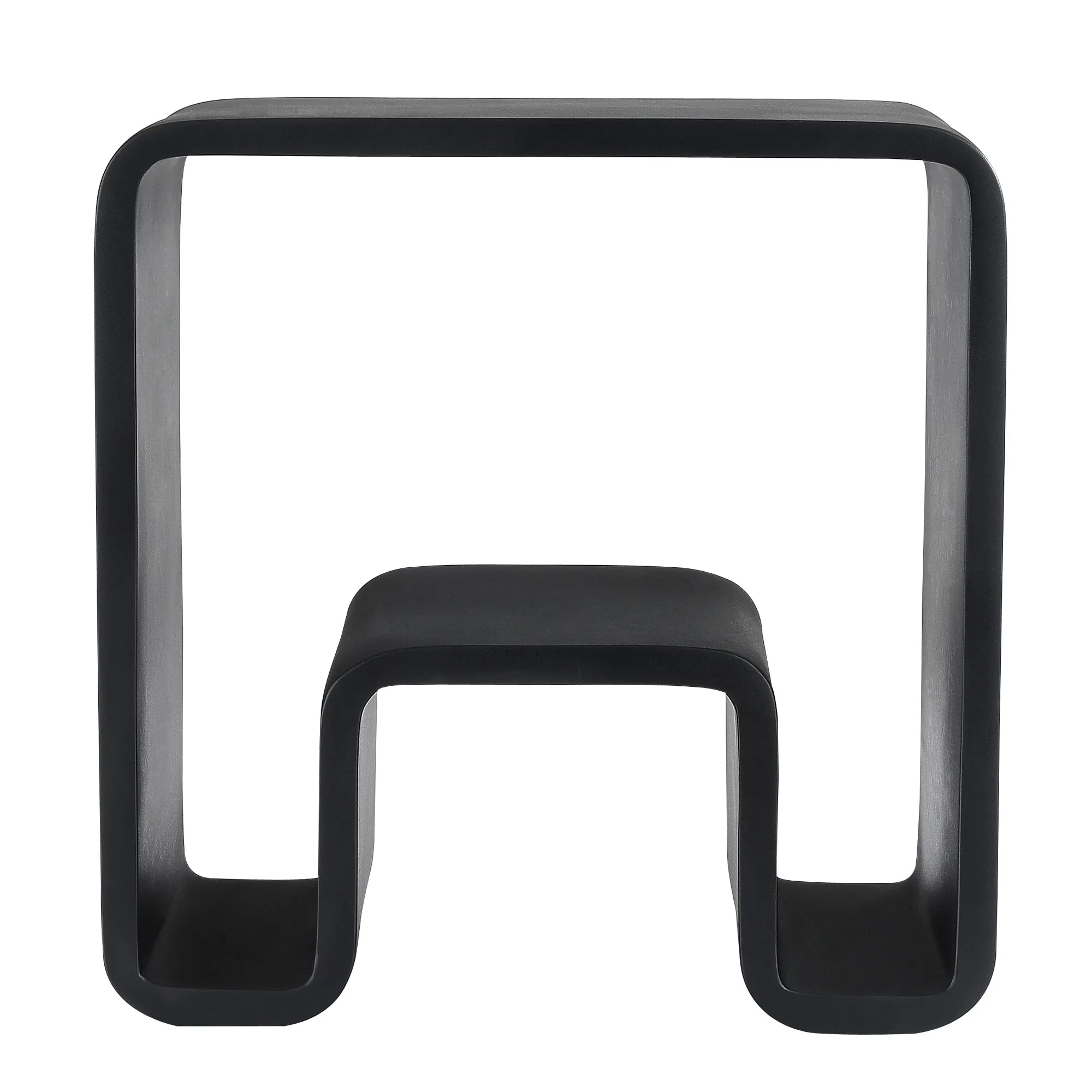 Ancona 17" Pure Acrylic Stone Bathroom Shower Bench in Matte Black