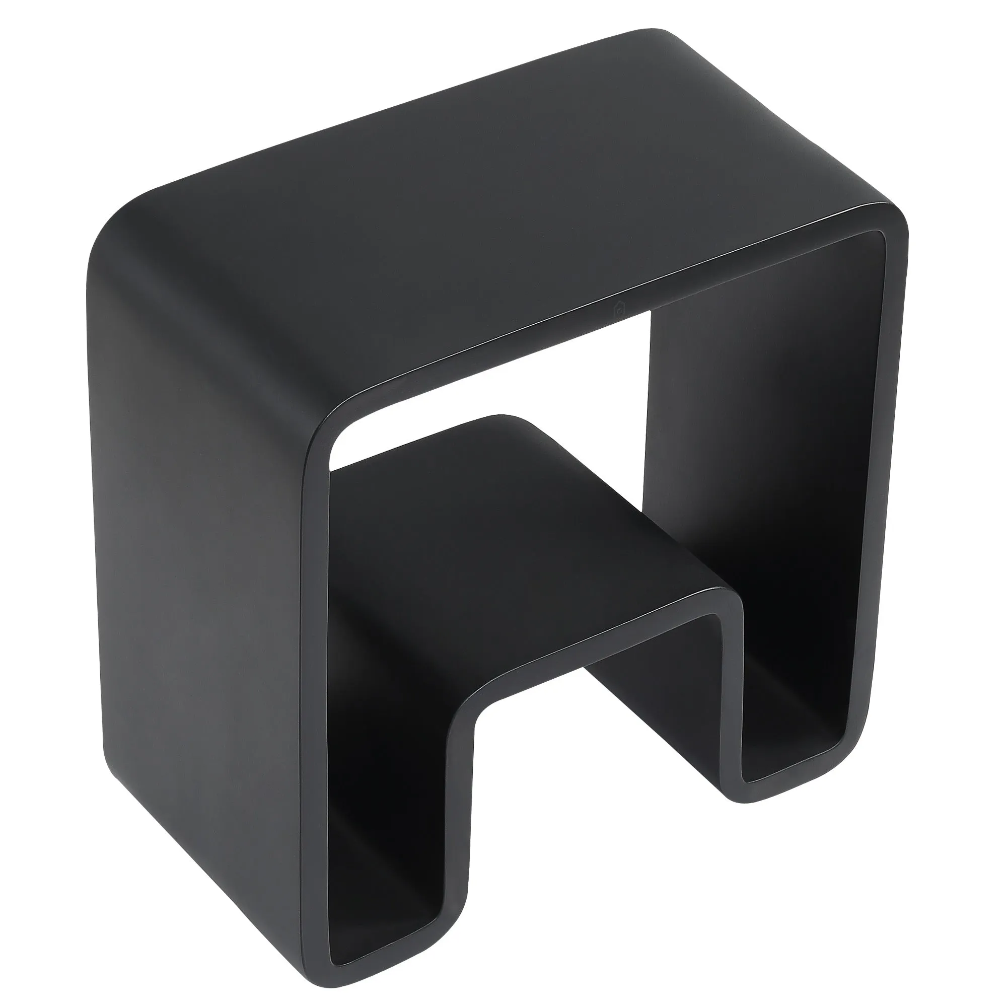 Ancona 17" Pure Acrylic Stone Bathroom Shower Bench in Matte Black