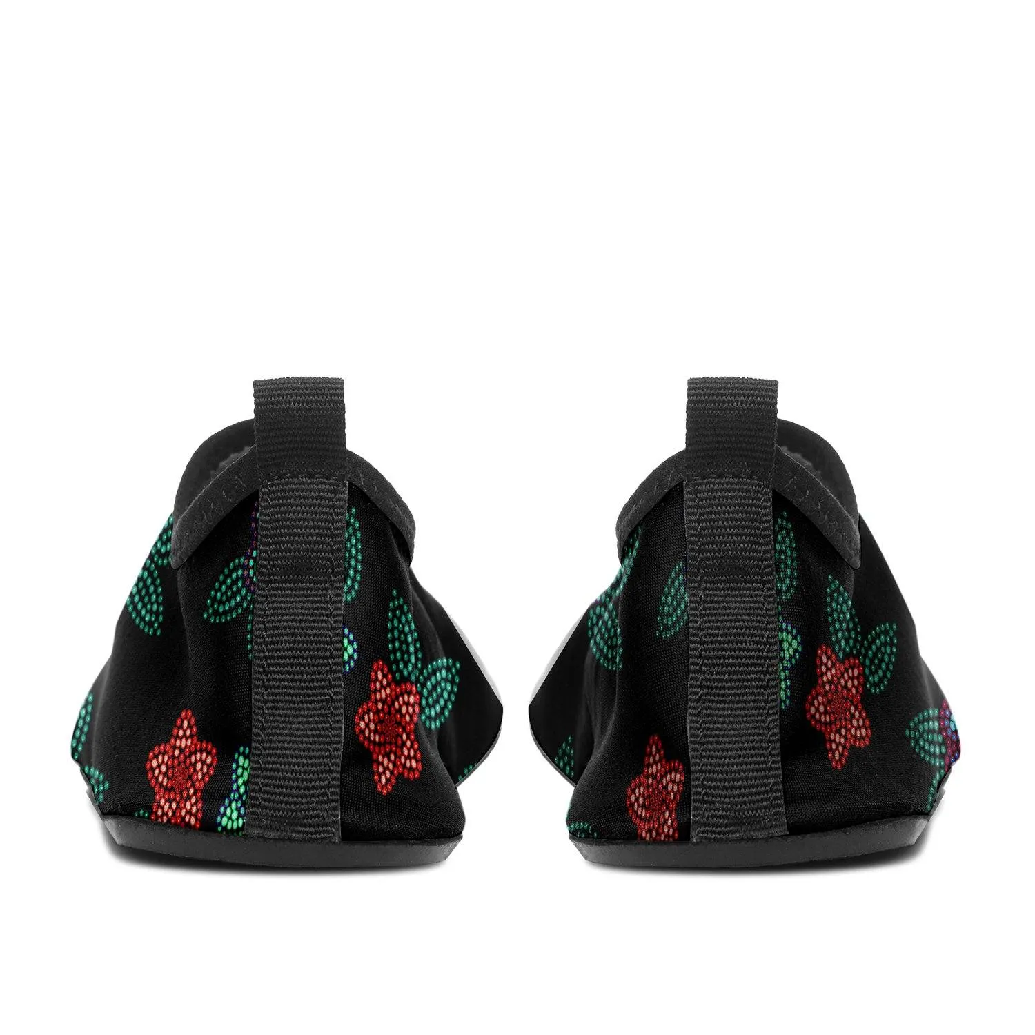 Berry Flowers Black Sockamoccs Kid's Sockamoccs Slip On Shoes