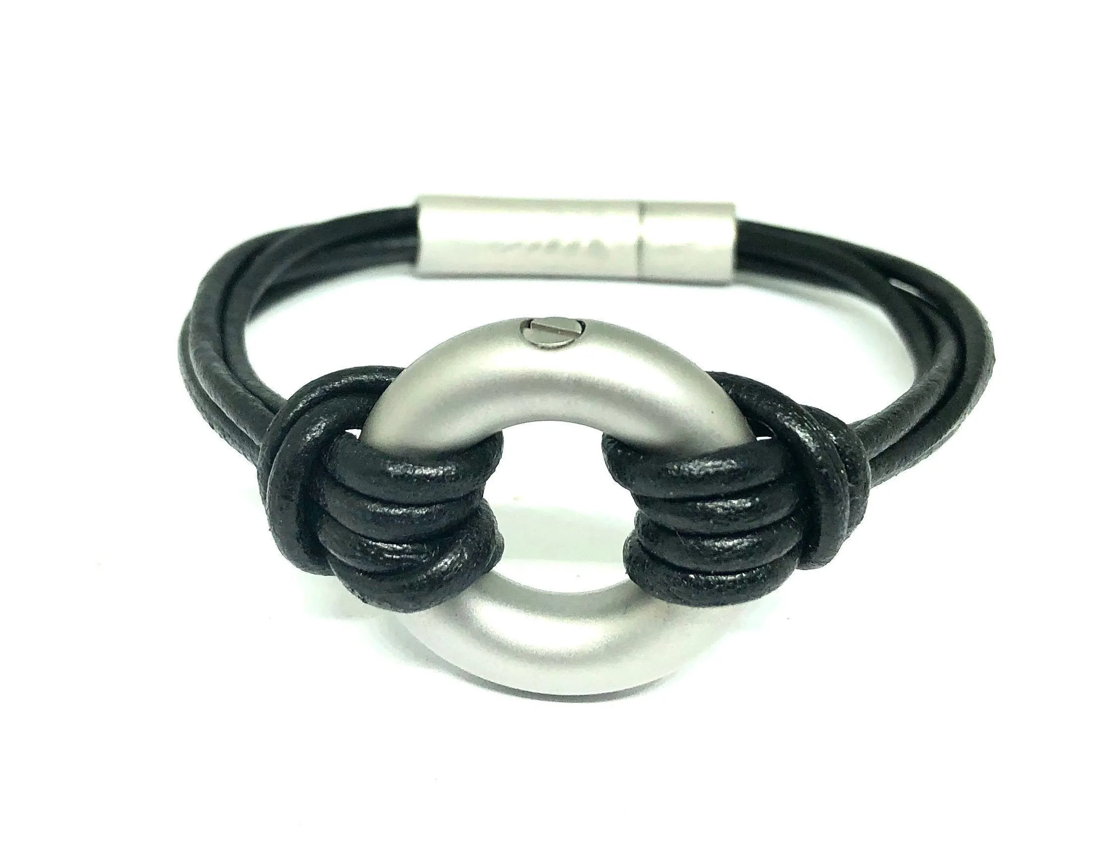 Black Multi cord 2mm Leather urn Bracelet