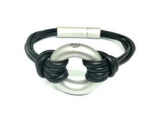 Black Multi cord 2mm Leather urn Bracelet