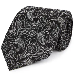 Black Pheasant Woven Silk Tie