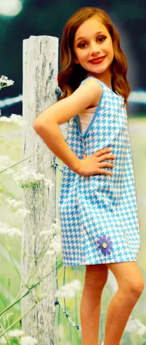Blue Daisy Houndstooth Sundress