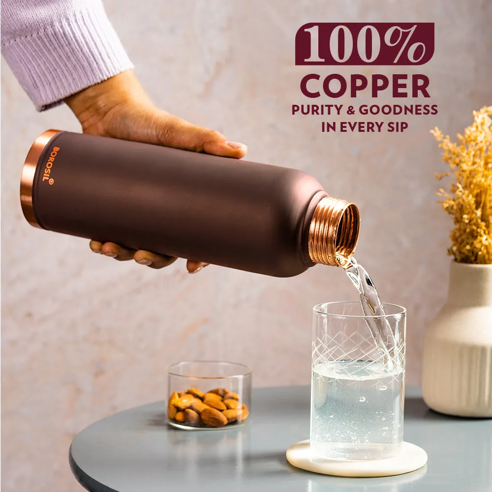 Borosil Eco Copper Bottle, Brown - Personalise