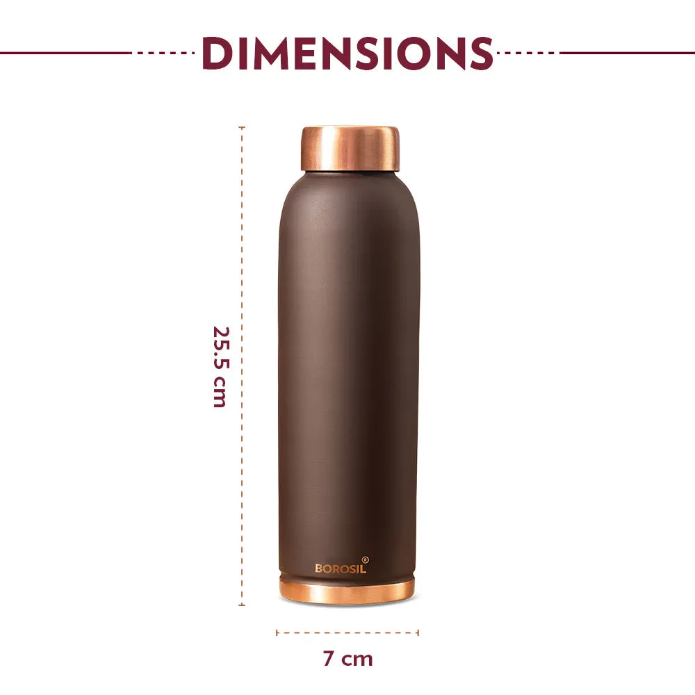 Borosil Eco Copper Bottle, Brown - Personalise