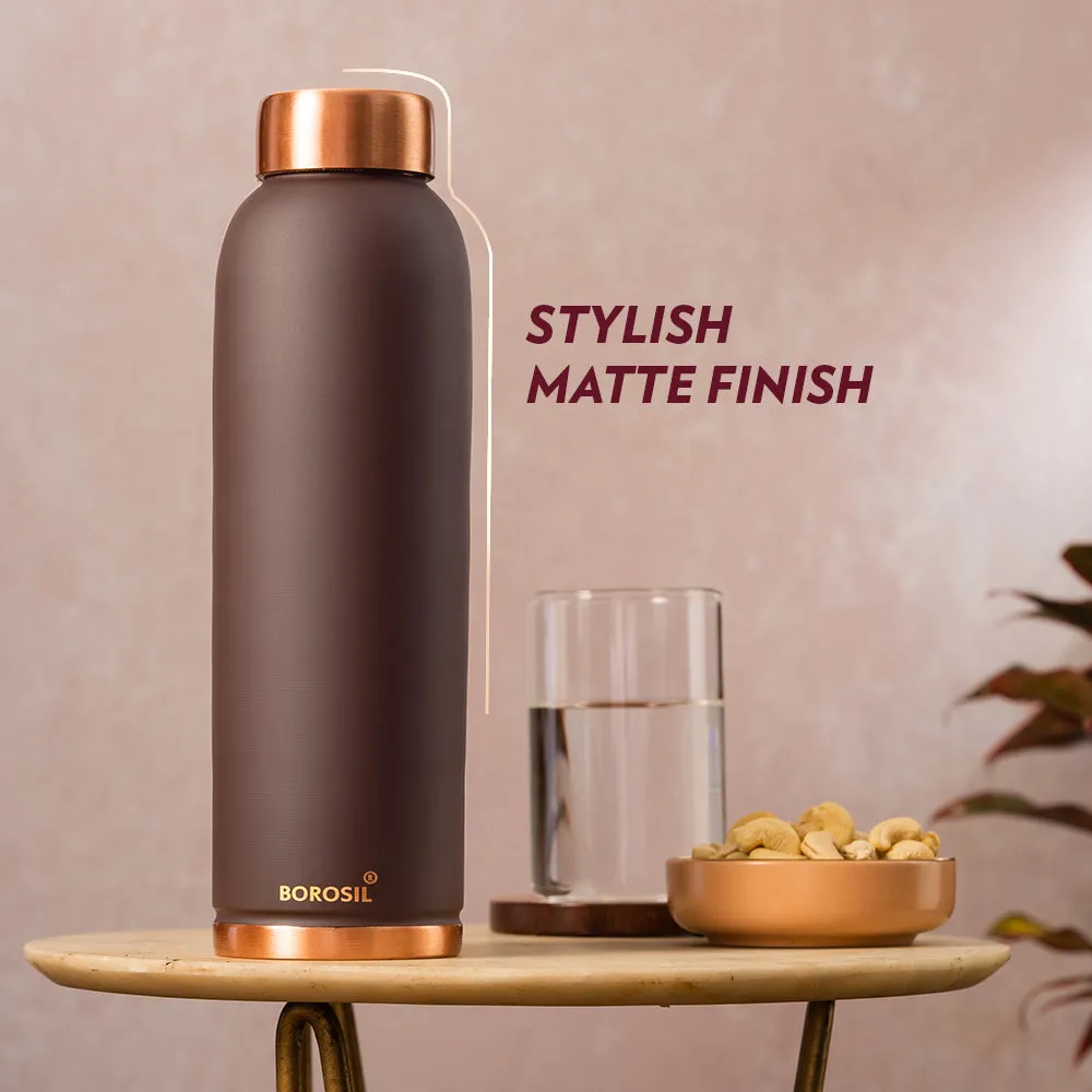 Borosil Eco Copper Bottle, Brown - Personalise
