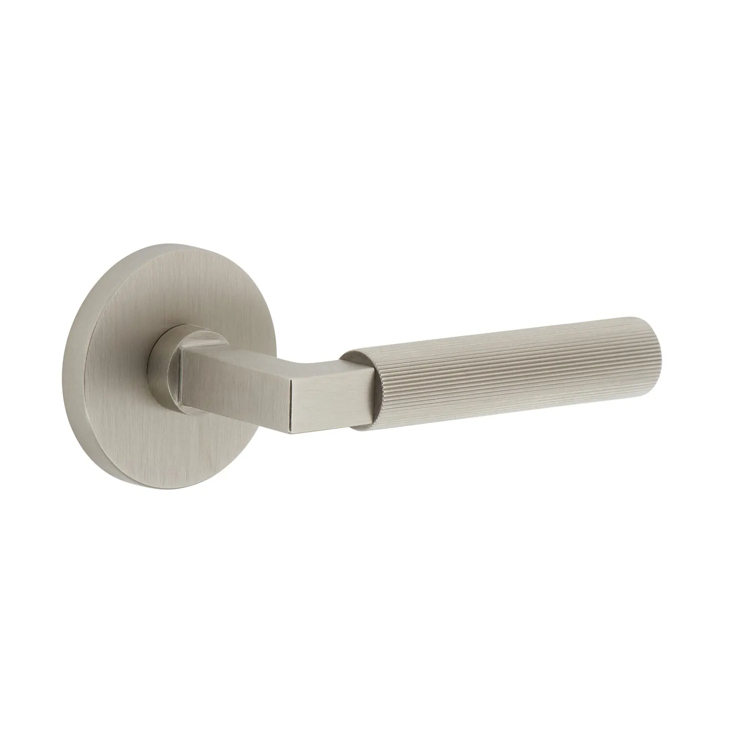 Circolo Rosette with Contempo Fluted Lever in Satin Nickel