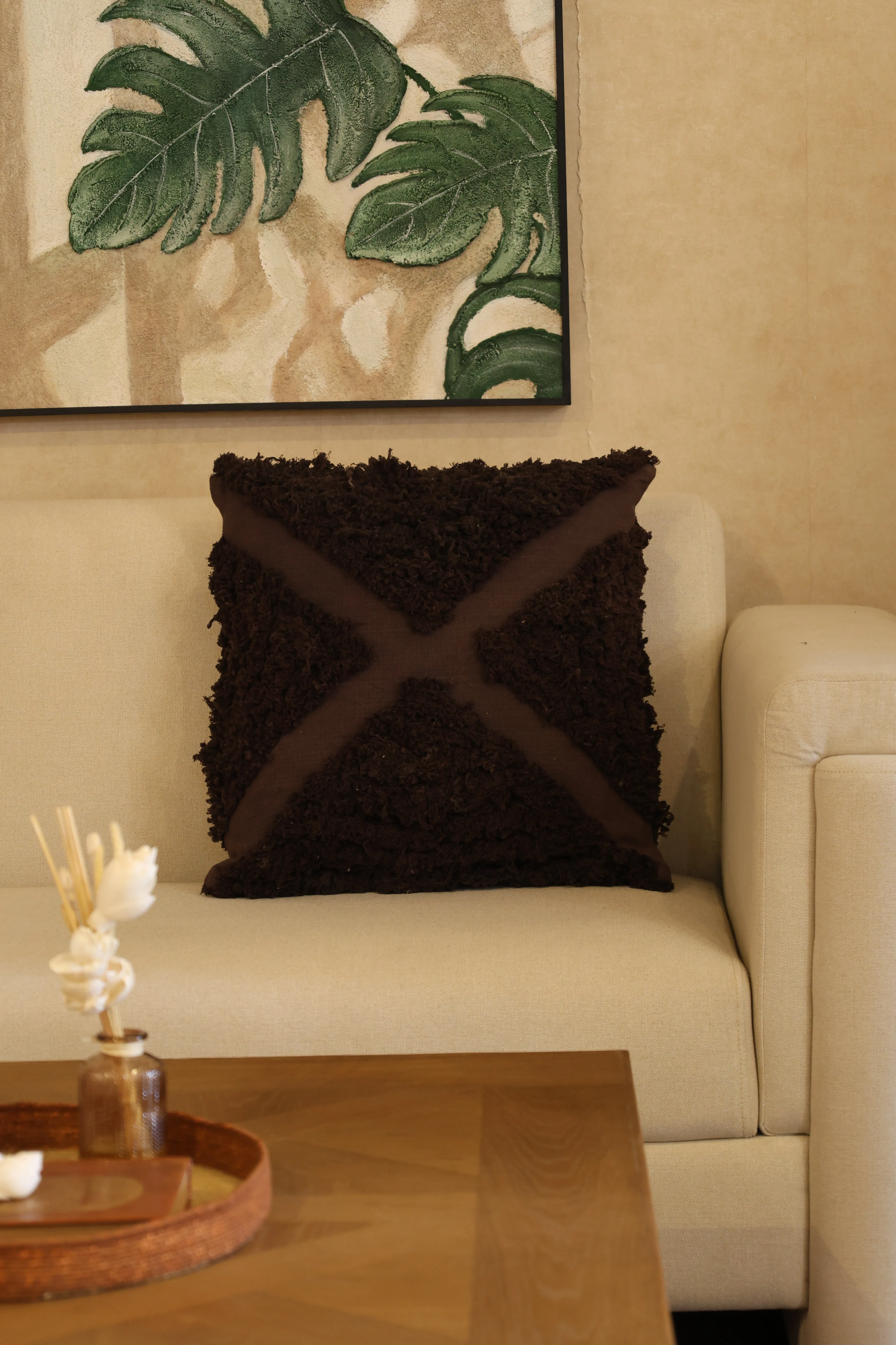 Earthy sophistication cushion cover