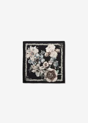 Faded Floral Pocket Square Black Combo