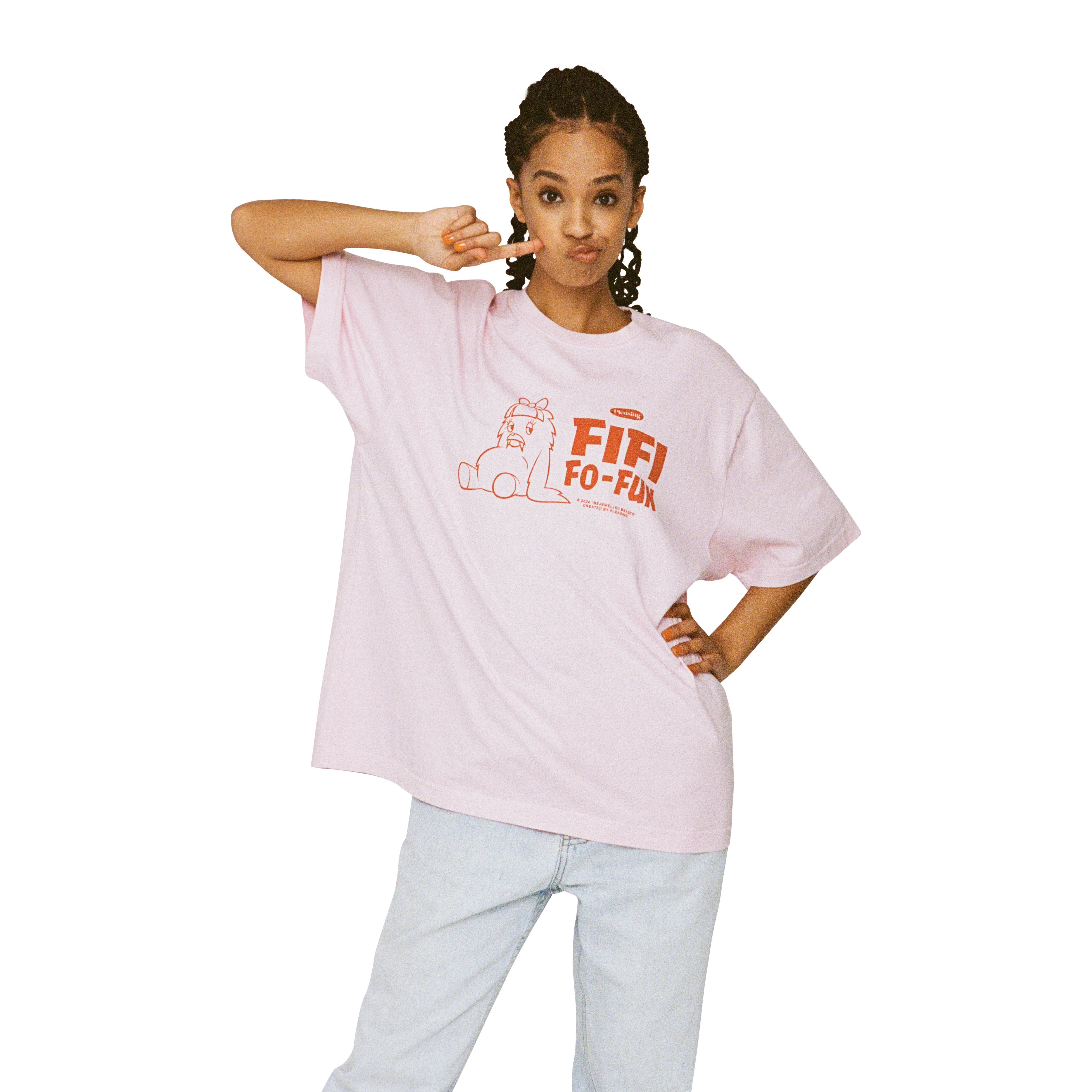 Fifi Fo Fun Bejeweled Beasts Tee in Pink