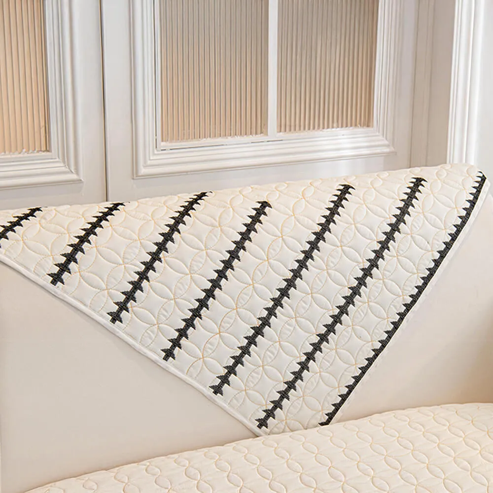 French Texture Washed Cotton Soft Quilted  Couch Cover