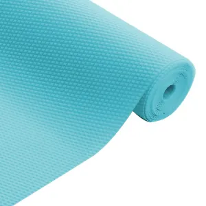 Heart Home Multipurpose Diamond Textured Super Strong Anti-Slip Mat Liner, Size 45X150 Cm (1.50 Meter Roll, Light Blue) HEART0224