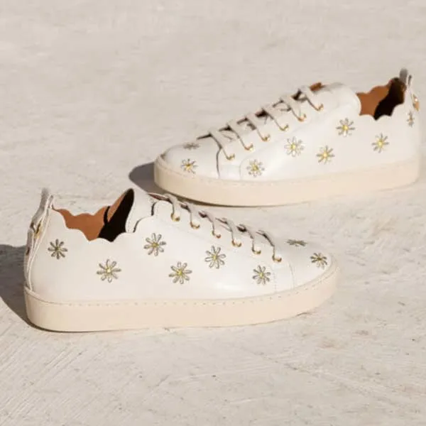 Julie Daisy | Embroidered Leather Sneaker