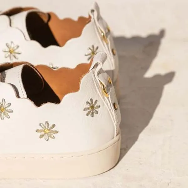 Julie Daisy | Embroidered Leather Sneaker