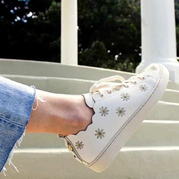 Julie Daisy | Embroidered Leather Sneaker
