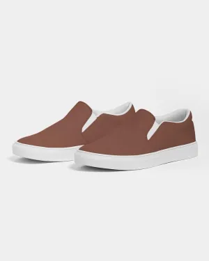 Medium Dark Red Brown Slip-On Canvas Sneakers | Women's | Medium Dark Pastel Red Brown | C0M60Y60K60