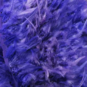 Midnight Purple Feathered Embroidered Fashion Fabric