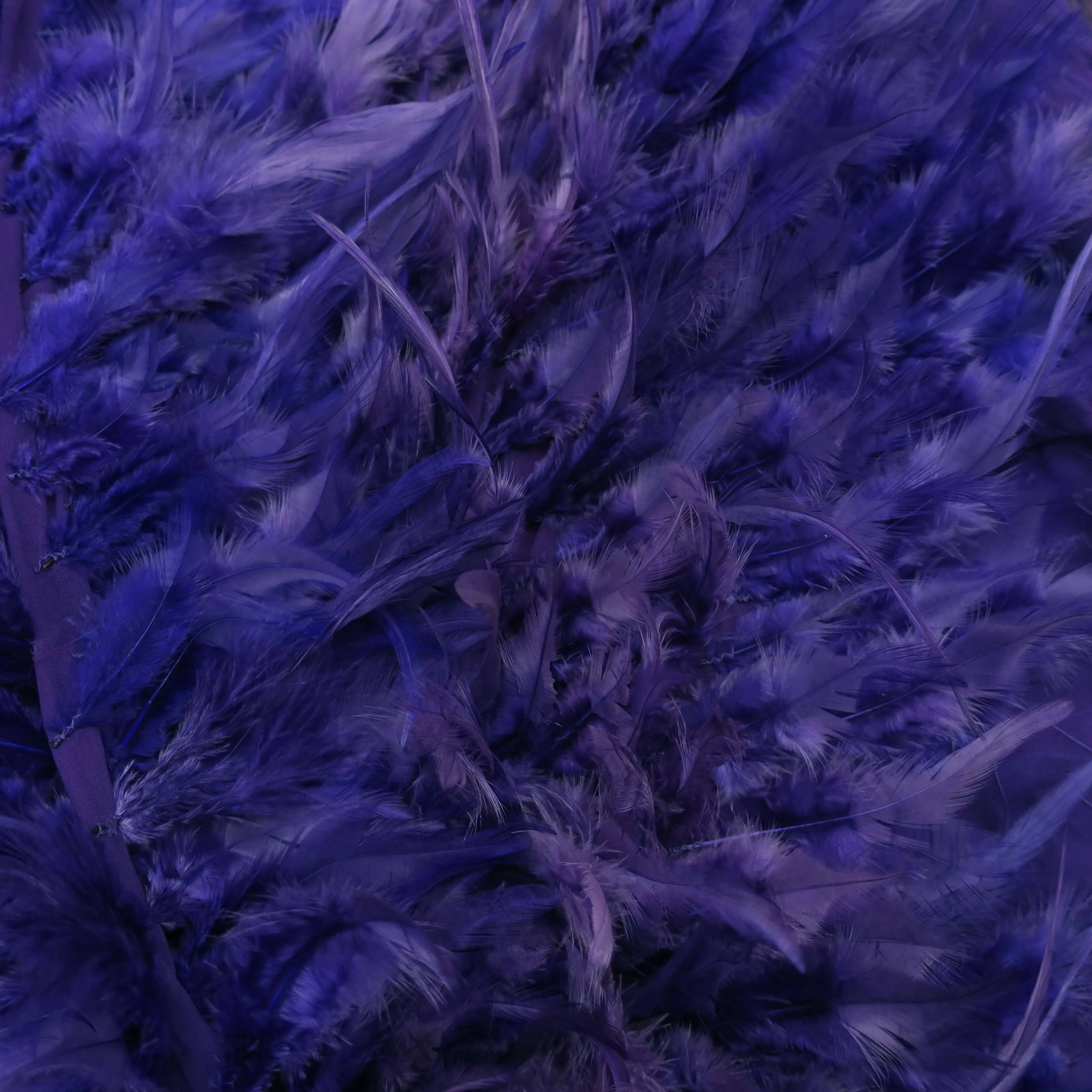 Midnight Purple Feathered Embroidered Fashion Fabric