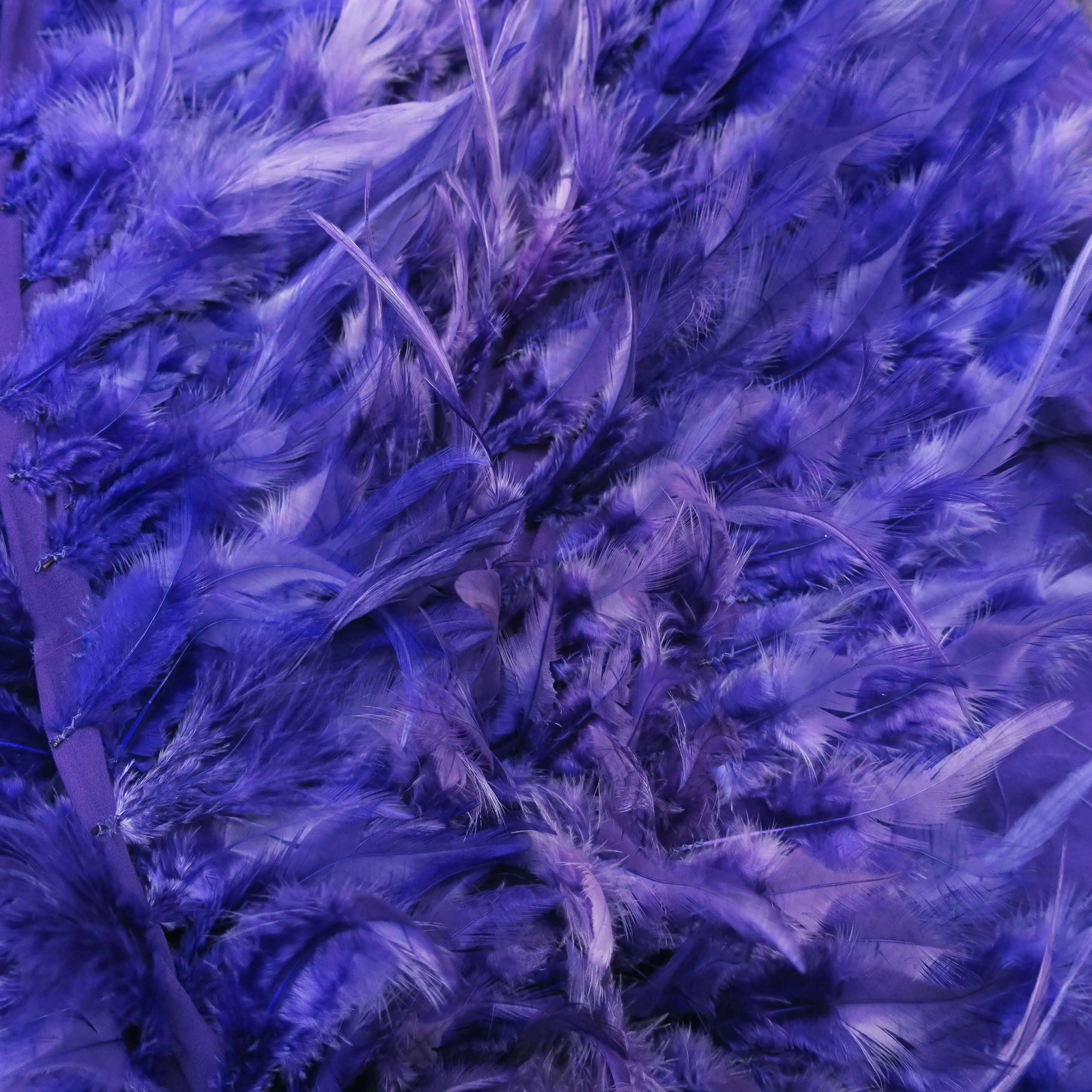 Midnight Purple Feathered Embroidered Fashion Fabric