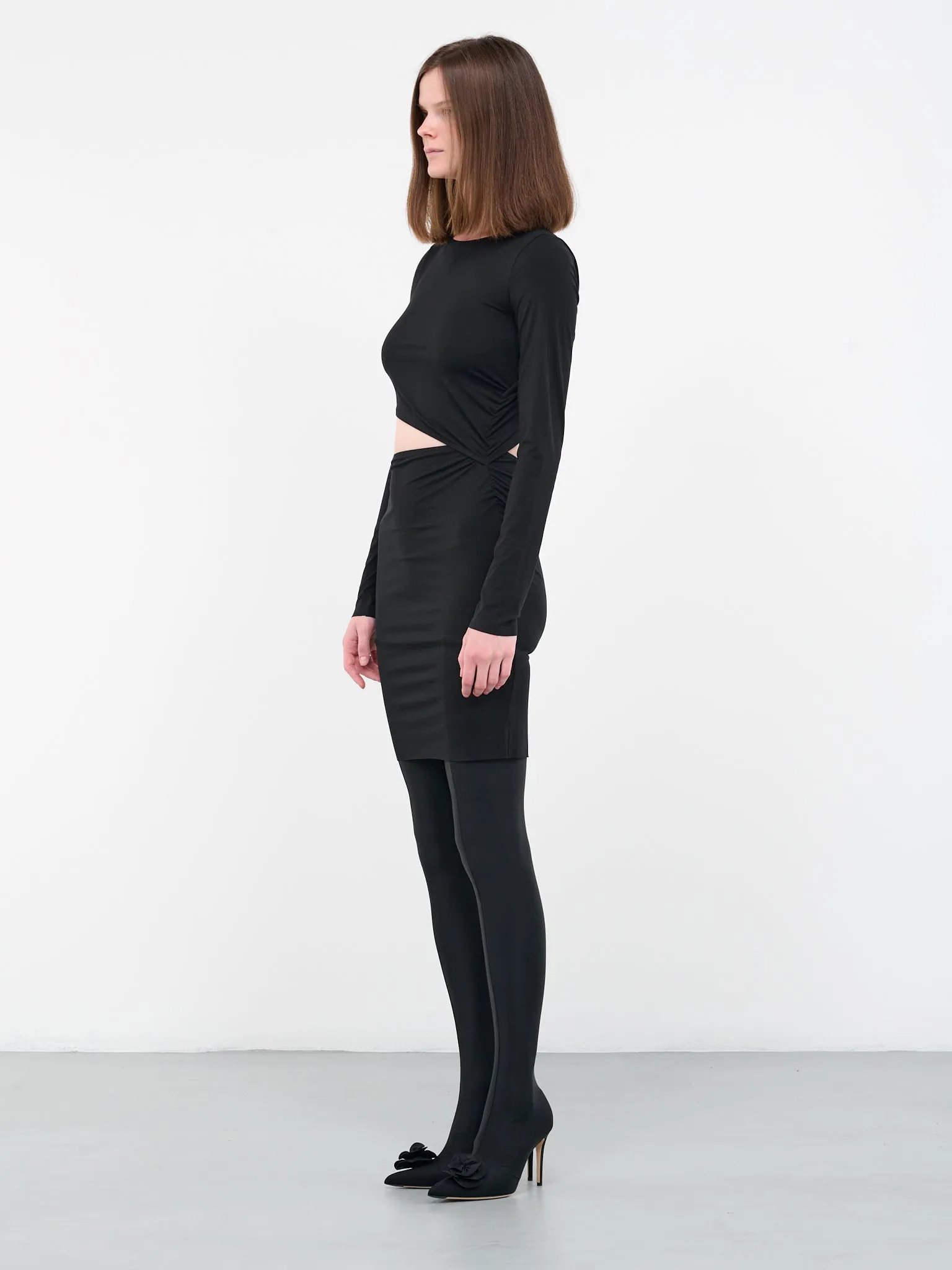 N°21 Asymmetric Cut-Out Dress (53201-BLACK)
