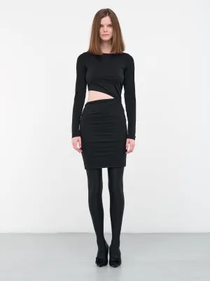N°21 Asymmetric Cut-Out Dress (53201-BLACK)