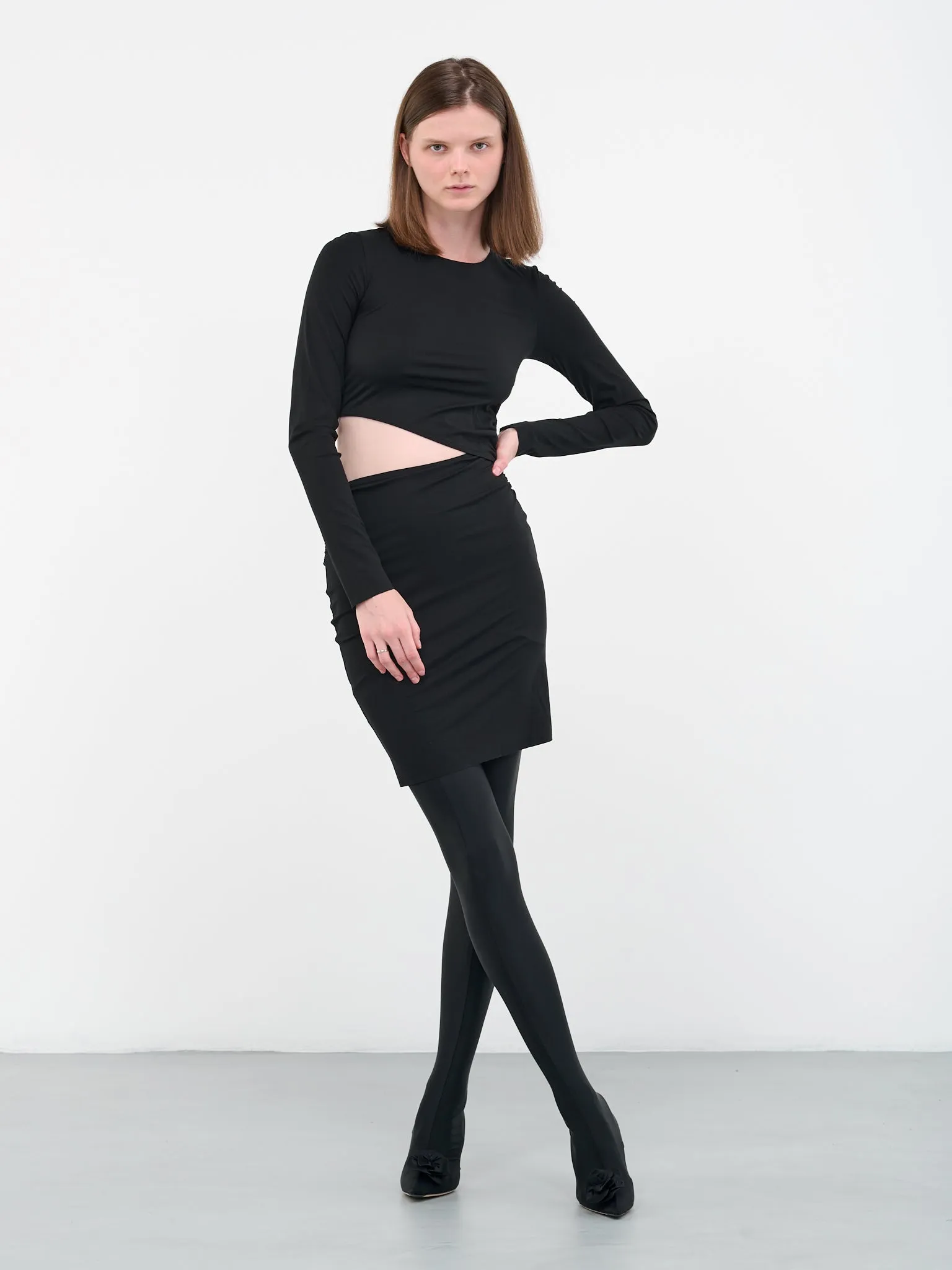 N°21 Asymmetric Cut-Out Dress (53201-BLACK)