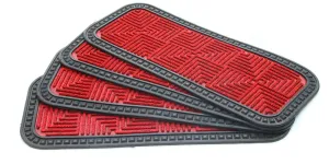 OnlyMat Stylish Red Anti-Slip 25cmx60cm Step Stair Mats with Anti-Slip Backing