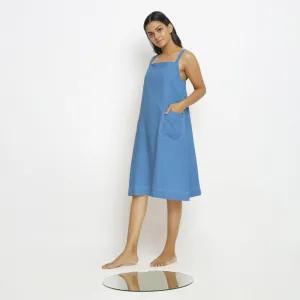 Powder Blue Handspun Cotton Knee Length Slip Dress