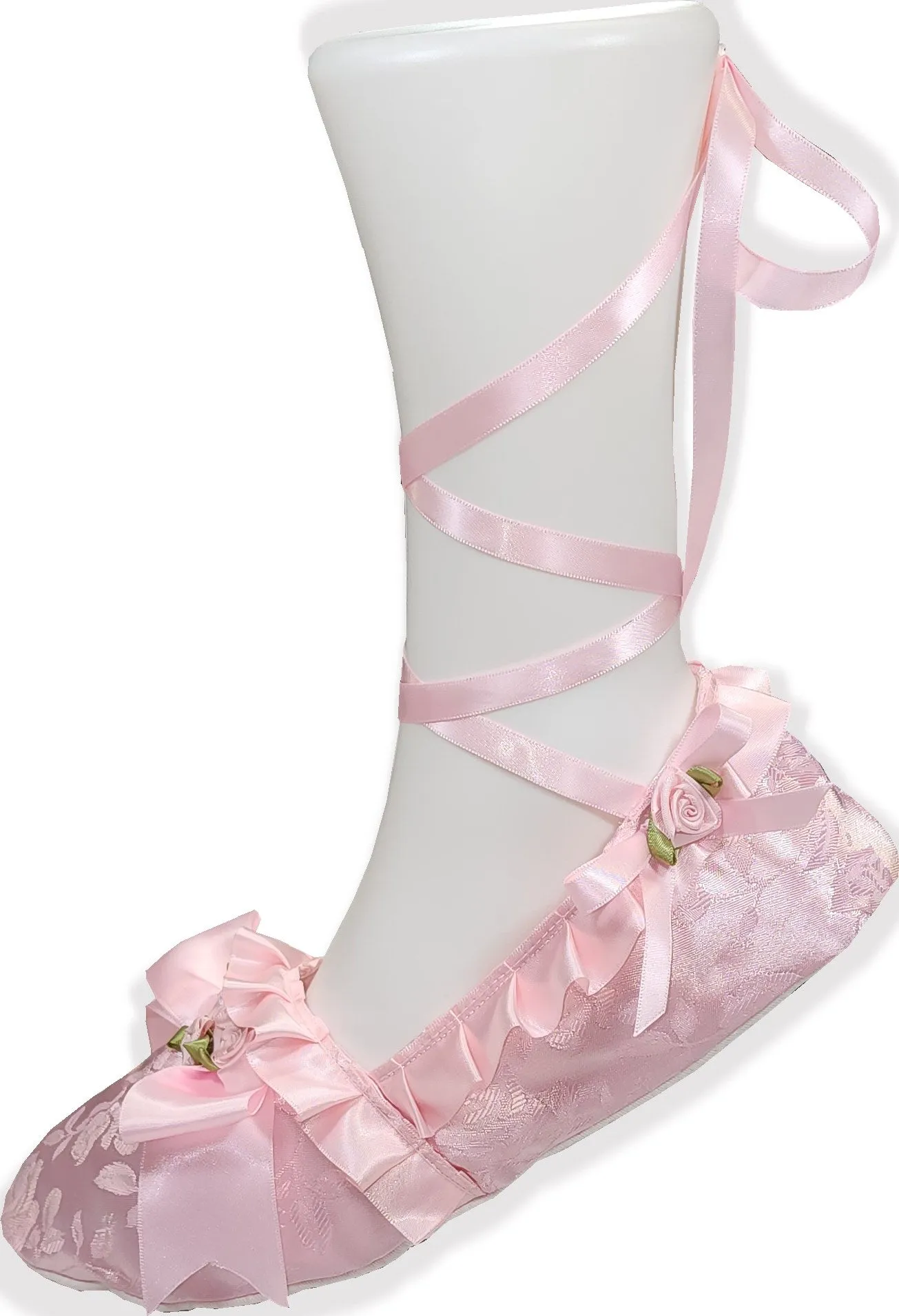 Ready to Wear You Pink Roses Adult Baby Sissy Ballet Slippers Booties by Leanne's