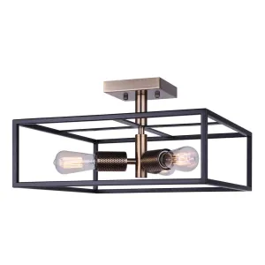 Semi-Flush Mount - Canarm BODIE Matte Black & Gold 3-Light ISF1069A03BKG