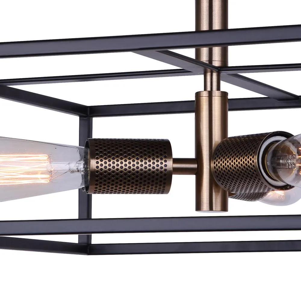 Semi-Flush Mount - Canarm BODIE Matte Black & Gold 3-Light ISF1069A03BKG