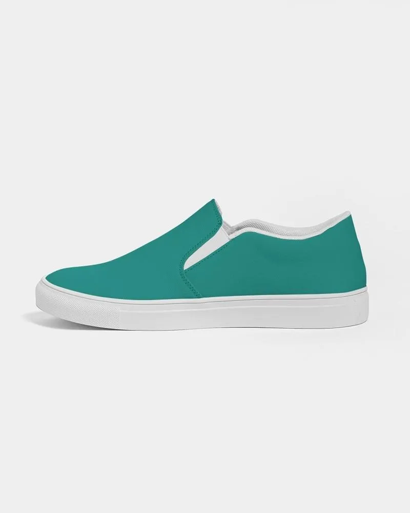 Shaded Blue-Green Slip-On Canvas Sneakers | Men's | C100M0Y50K30