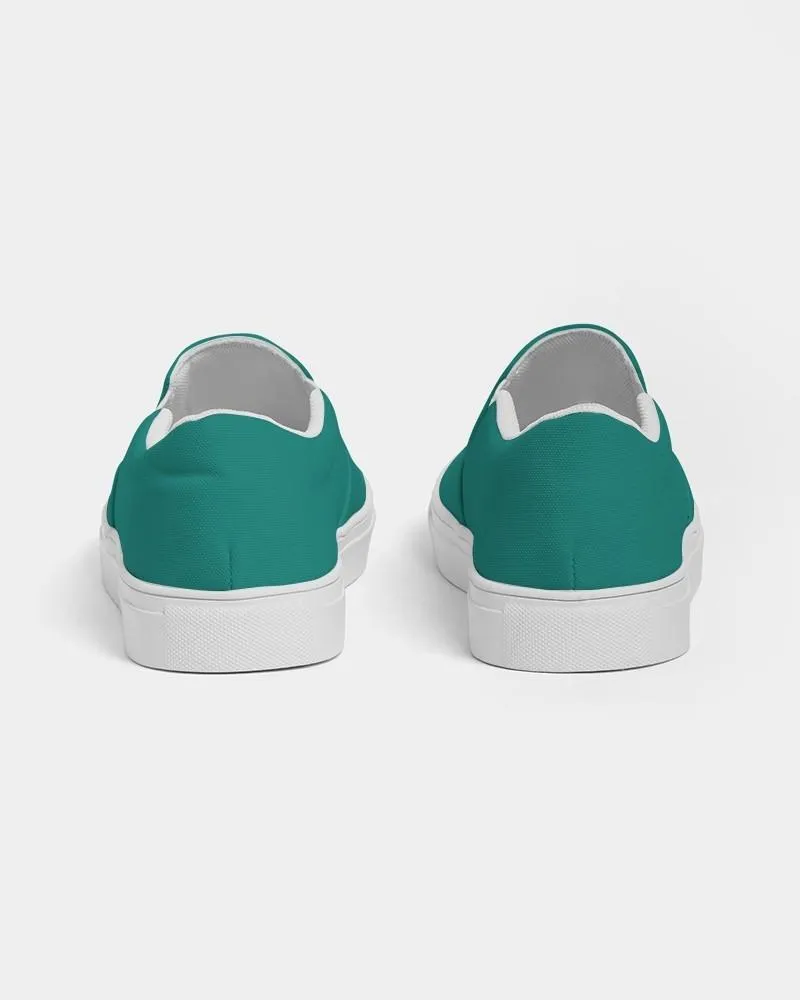 Shaded Blue-Green Slip-On Canvas Sneakers | Men's | C100M0Y50K30