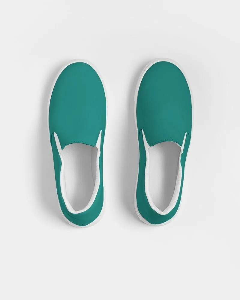 Shaded Blue-Green Slip-On Canvas Sneakers | Men's | C100M0Y50K30