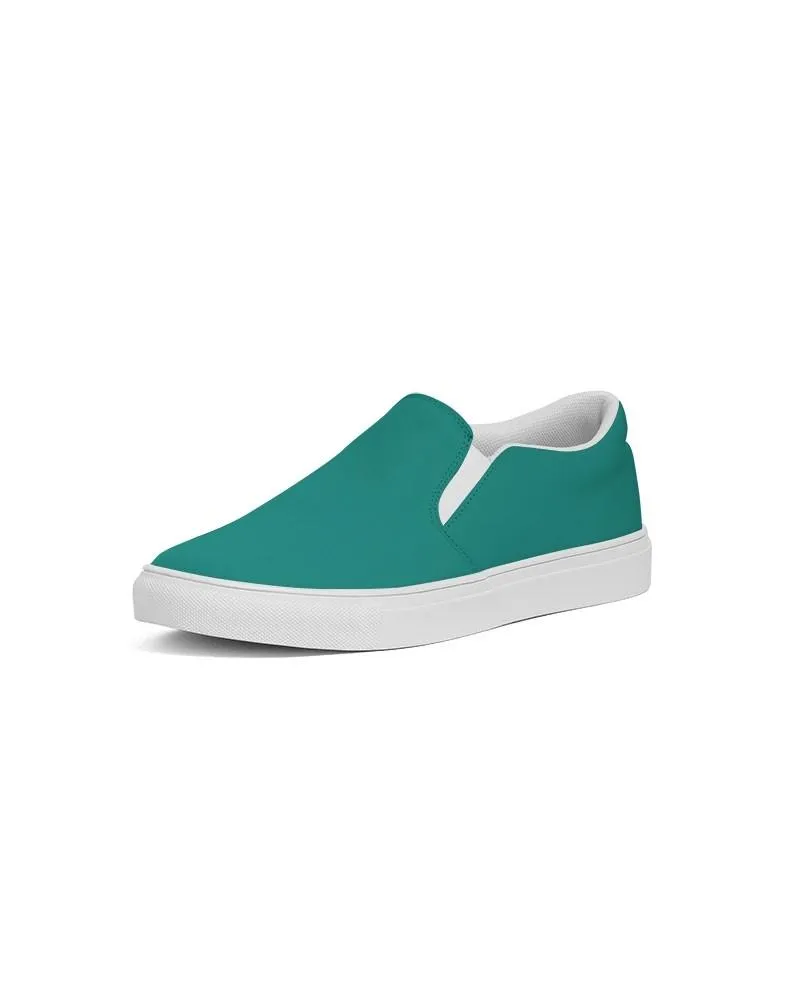 Shaded Blue-Green Slip-On Canvas Sneakers | Men's | C100M0Y50K30