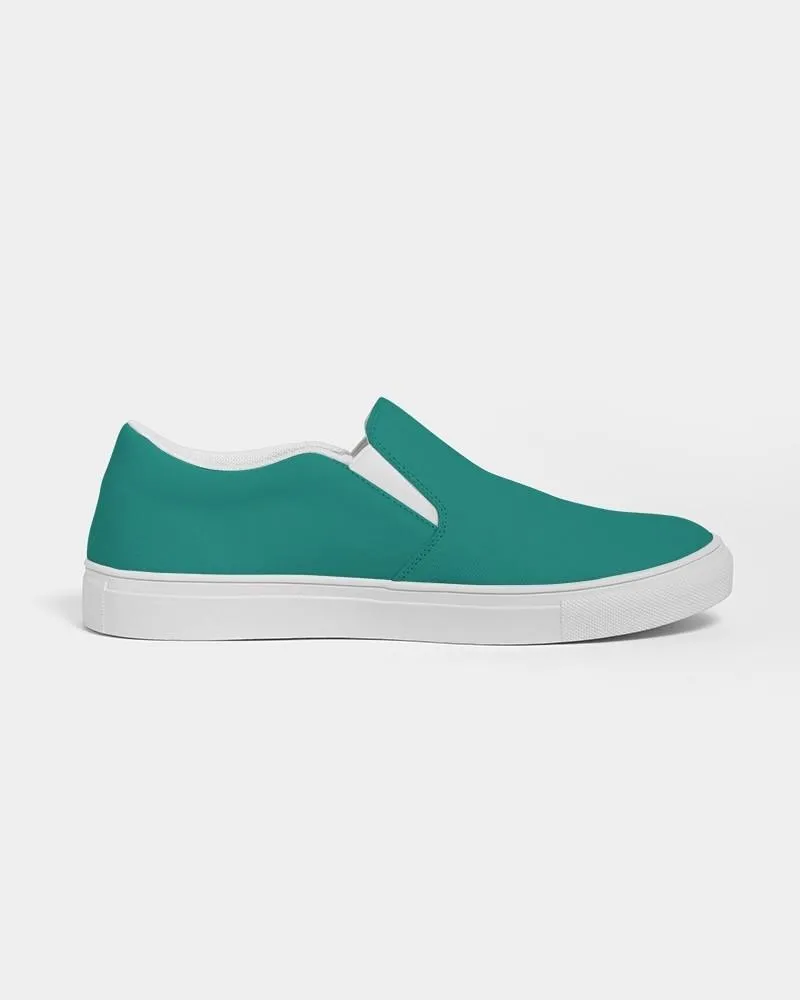 Shaded Blue-Green Slip-On Canvas Sneakers | Men's | C100M0Y50K30