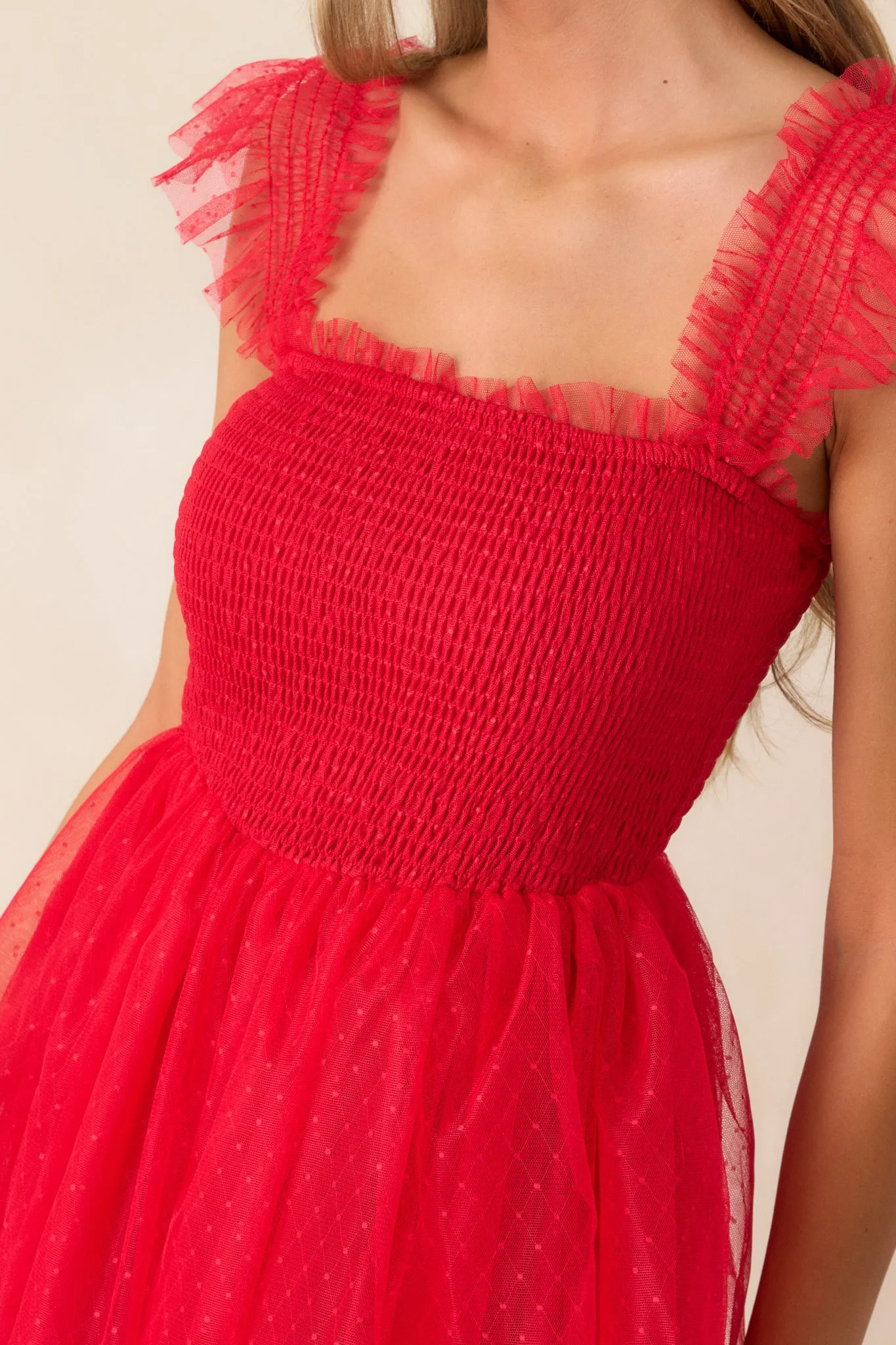 Shine Brighter Red Tiered Midi Dress