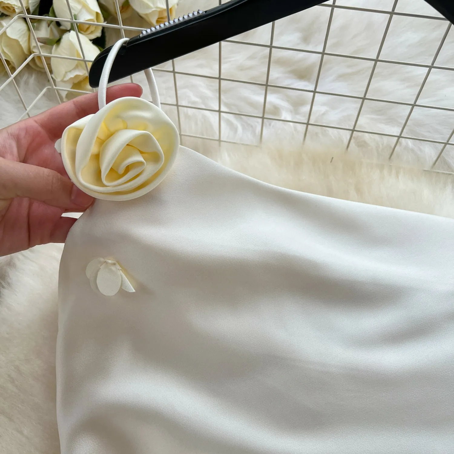 Simple Design Satin Slip Dress