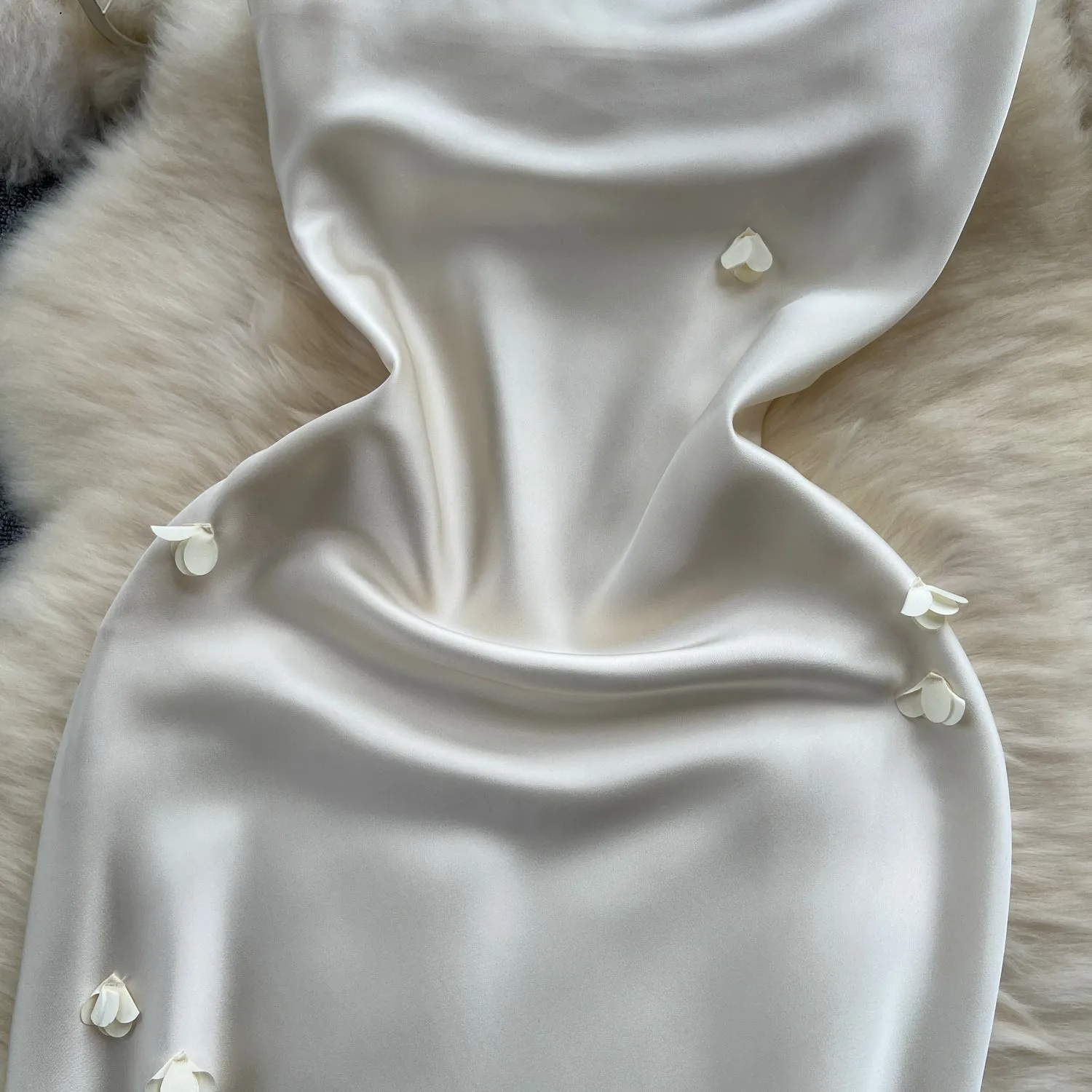Simple Design Satin Slip Dress