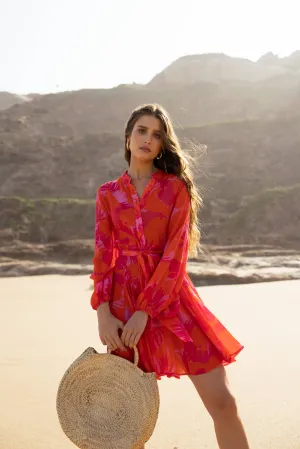 Sonia Skater Dress Printed in Silk Tencel