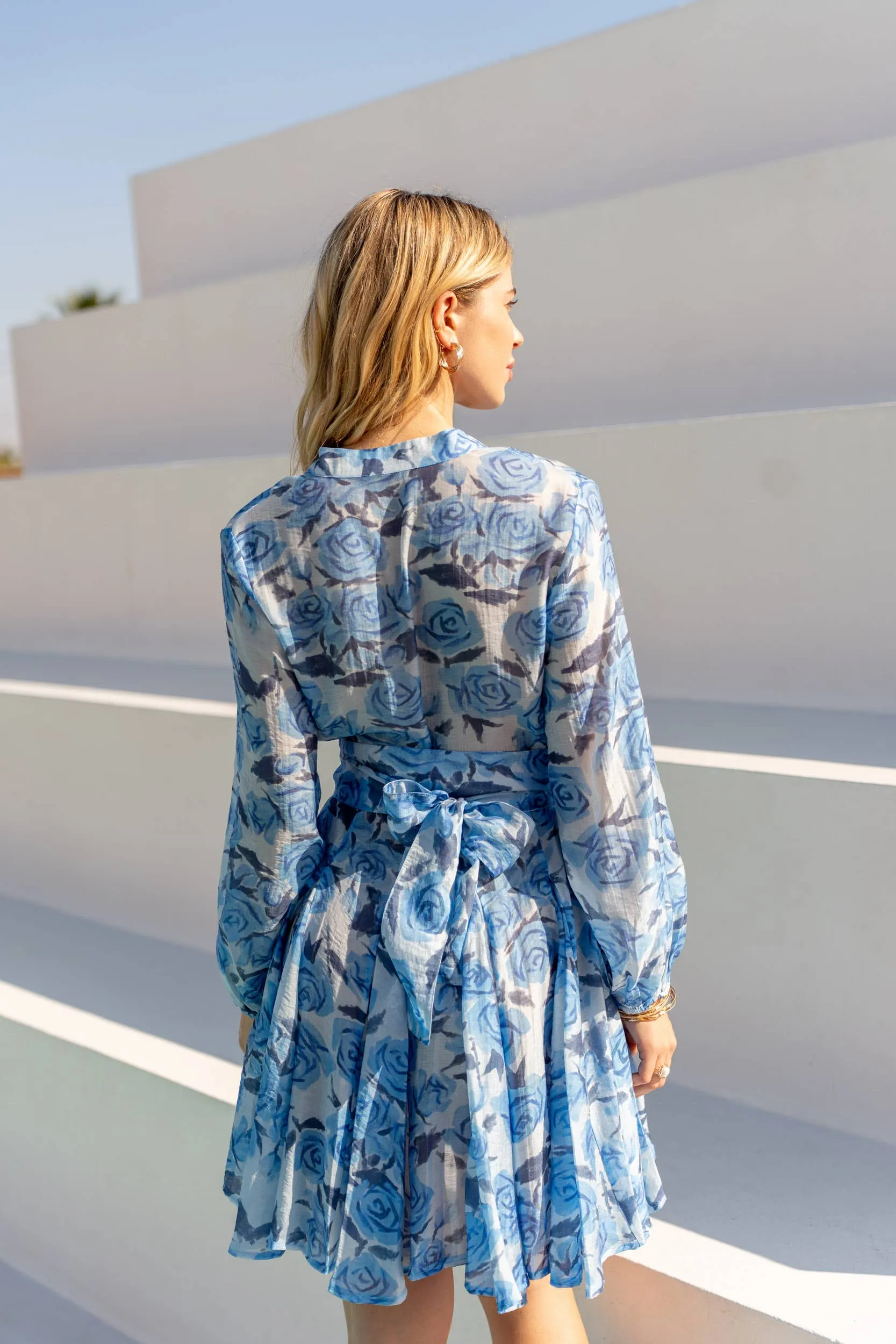 Sonia Skater Dress Printed in Silk Tencel