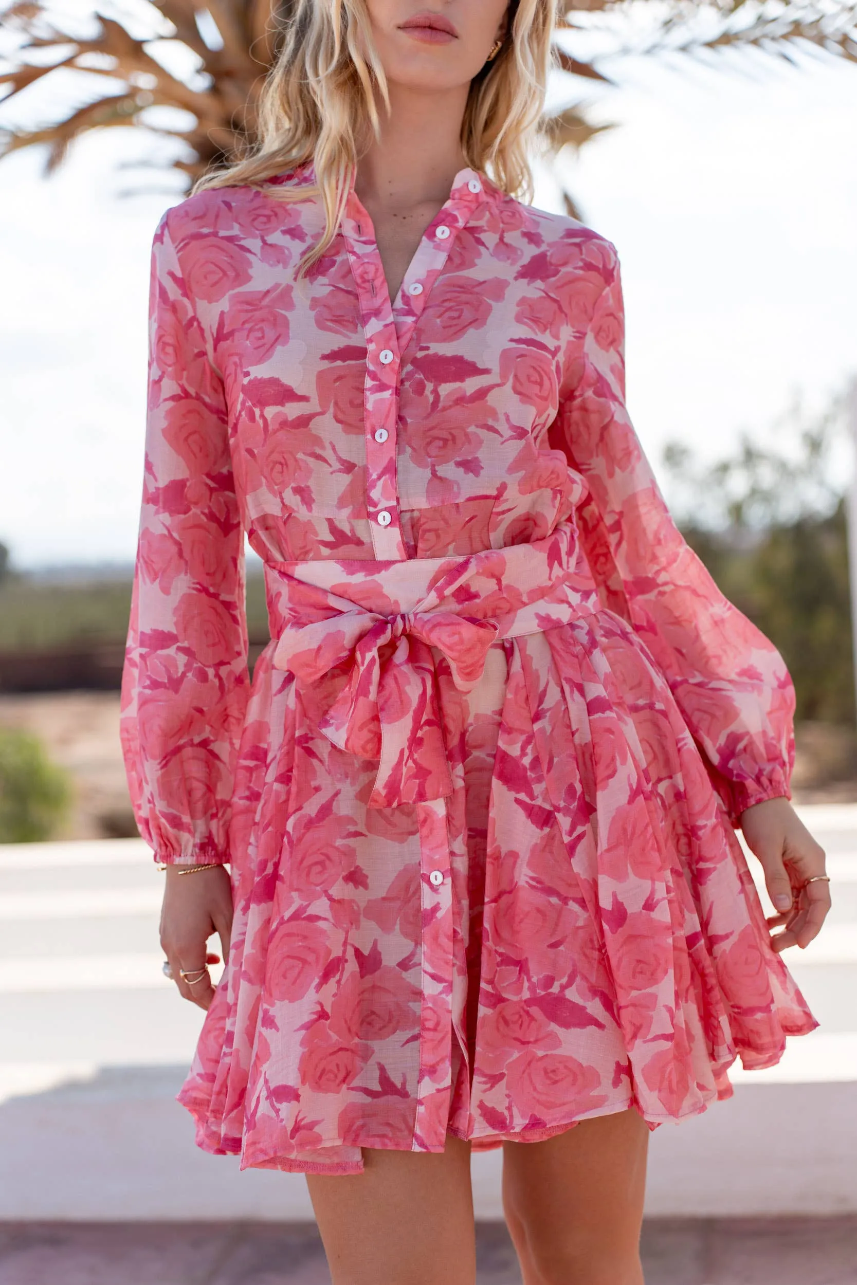 Sonia Skater Dress Printed in Silk Tencel