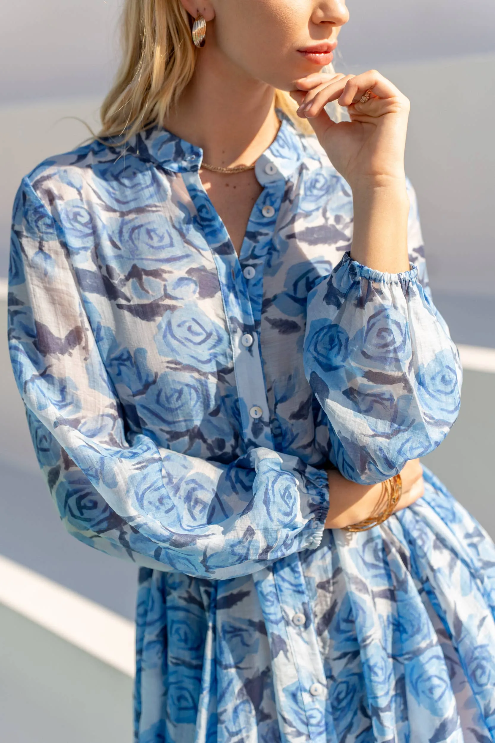 Sonia Skater Dress Printed in Silk Tencel