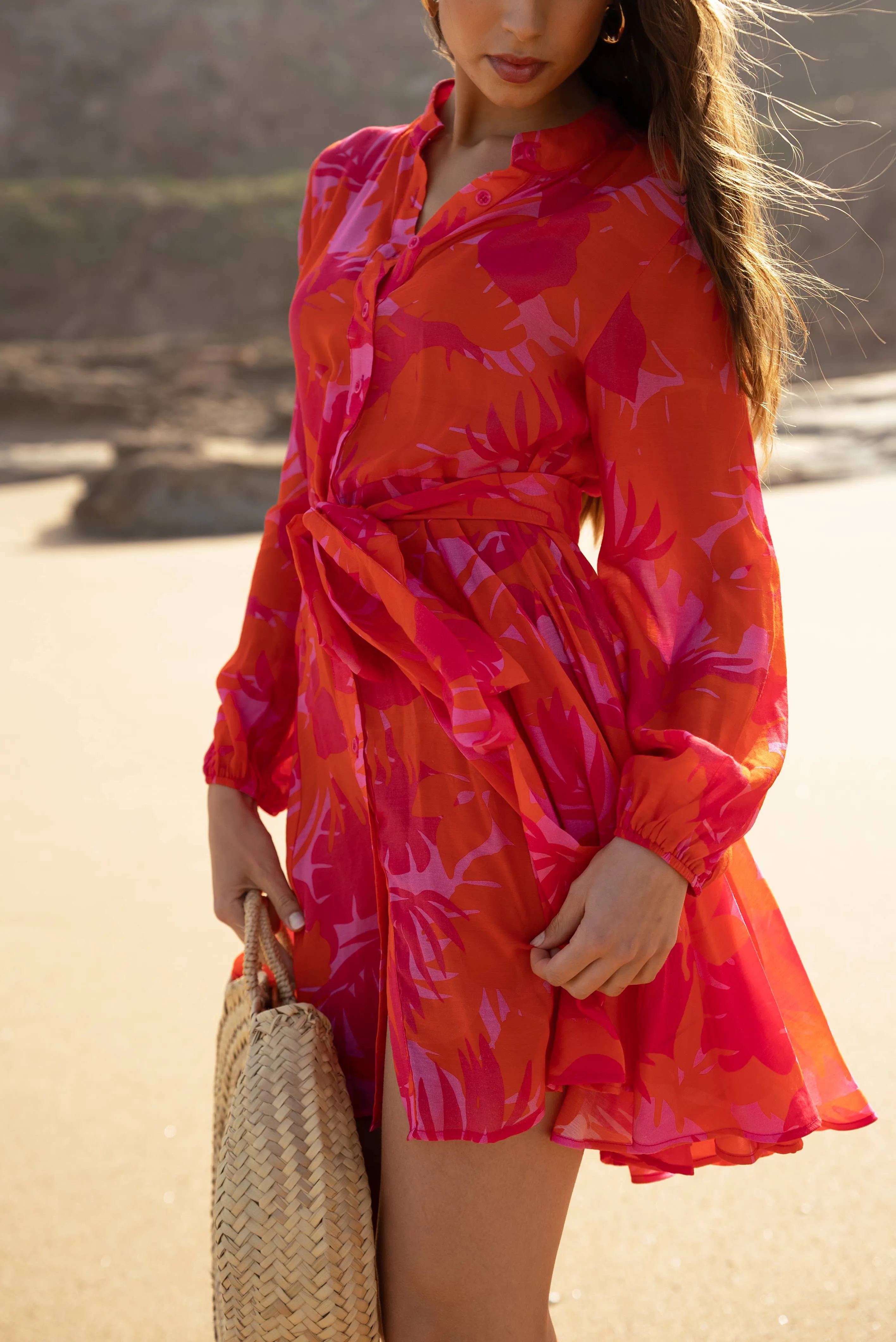 Sonia Skater Dress Printed in Silk Tencel