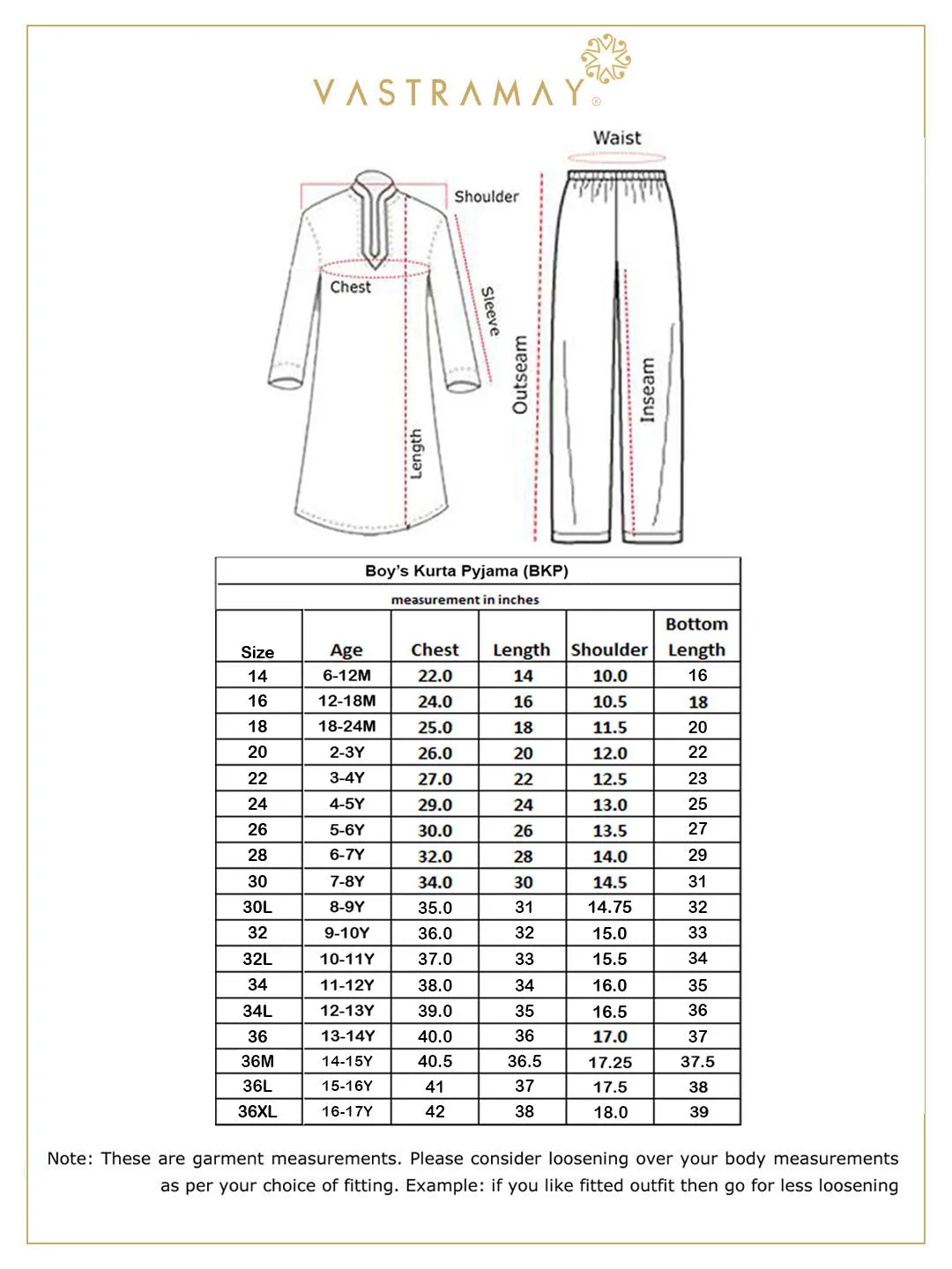 VASTRAMAY Boys Mustard And White Kurta Pyjama Set