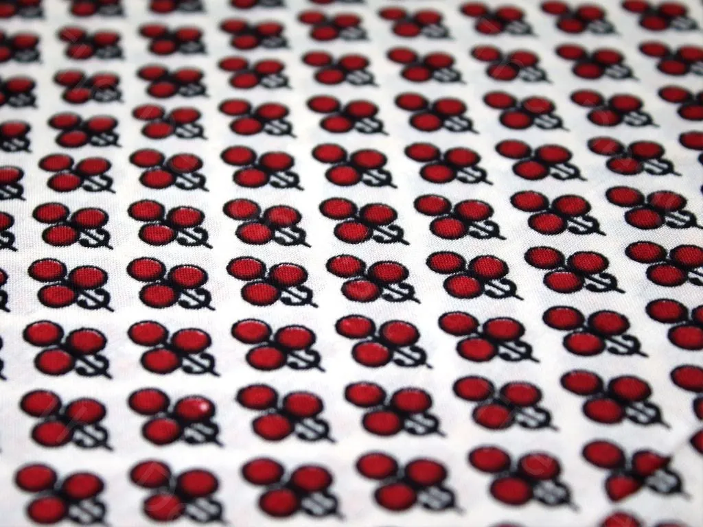 Wine Red Clover Pure Cotton Fabric