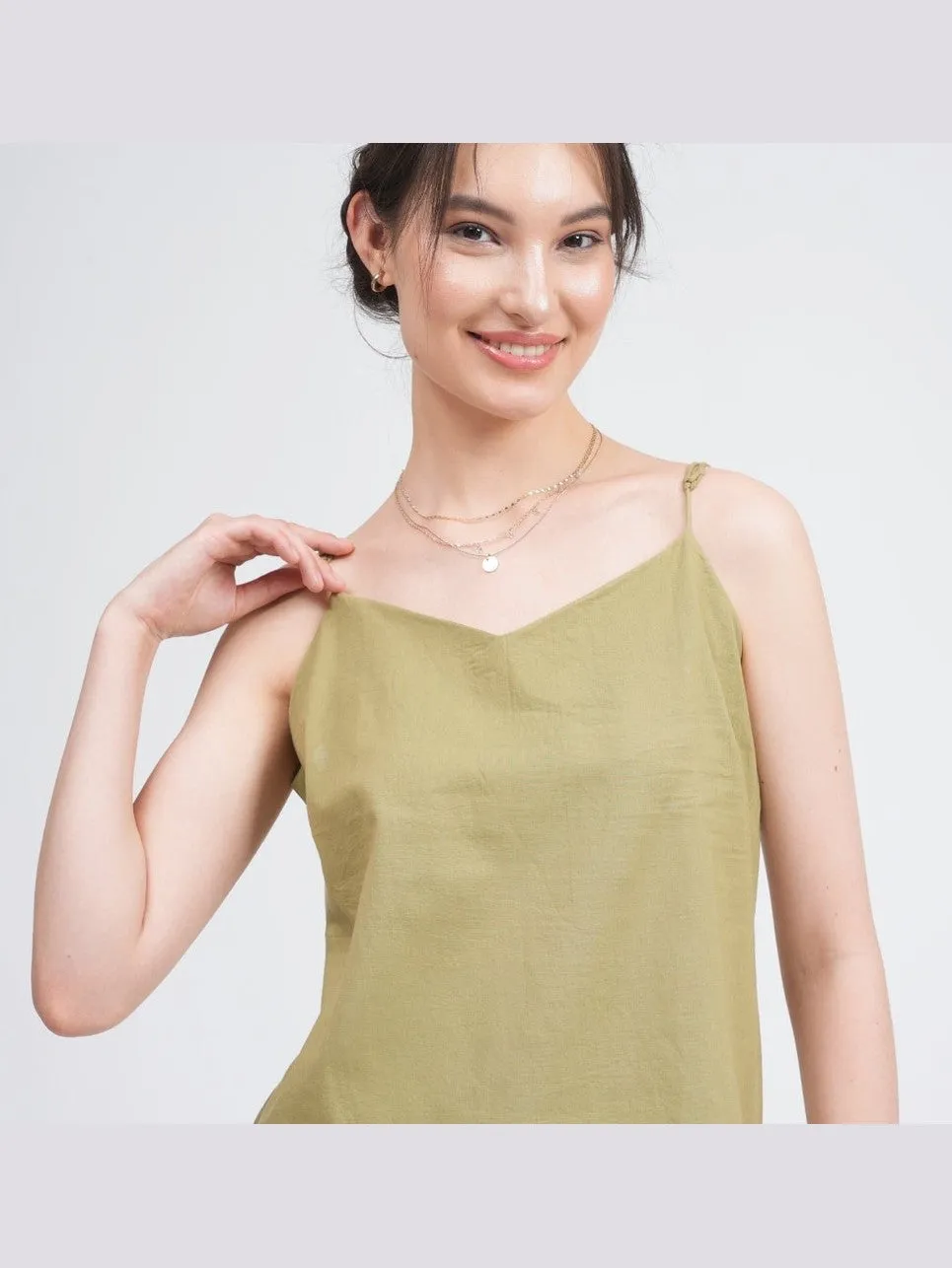 Women Organic Cotton Solid  Slip Top