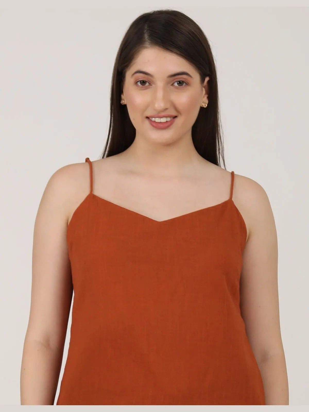 Women Organic Cotton Solid  Slip Top