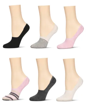 Women's 6 Pair Pack Cat No Show High Cut Liner Socks
